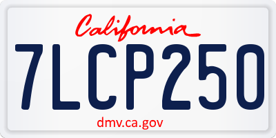 CA license plate 7LCP250