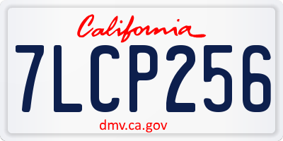 CA license plate 7LCP256