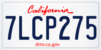 CA license plate 7LCP275