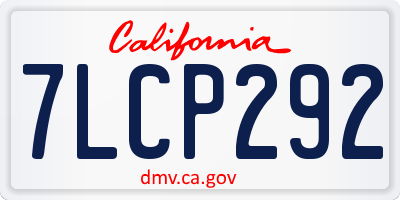 CA license plate 7LCP292