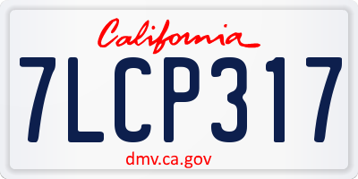 CA license plate 7LCP317