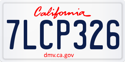 CA license plate 7LCP326