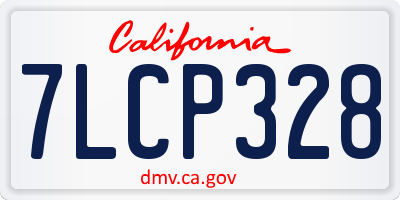 CA license plate 7LCP328