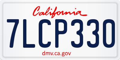 CA license plate 7LCP330