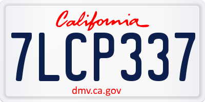 CA license plate 7LCP337