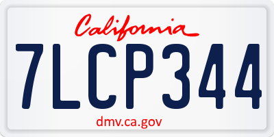 CA license plate 7LCP344