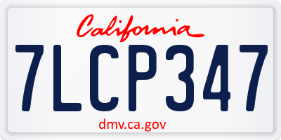 CA license plate 7LCP347