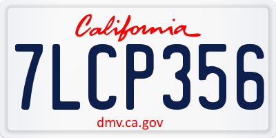 CA license plate 7LCP356