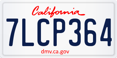CA license plate 7LCP364