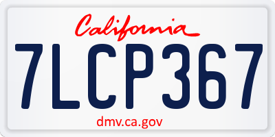 CA license plate 7LCP367