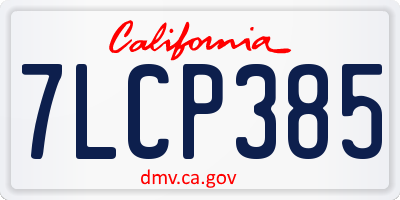 CA license plate 7LCP385