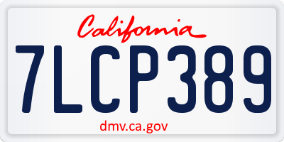 CA license plate 7LCP389