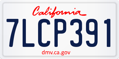 CA license plate 7LCP391
