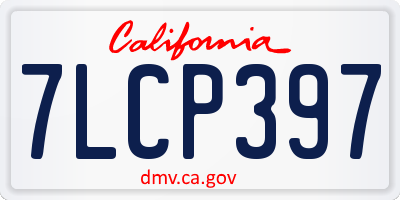 CA license plate 7LCP397