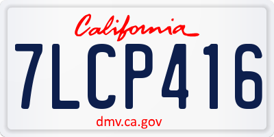 CA license plate 7LCP416