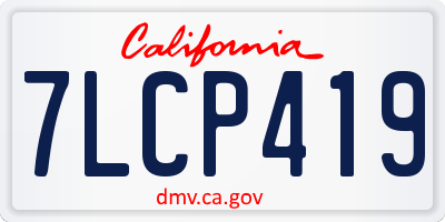 CA license plate 7LCP419