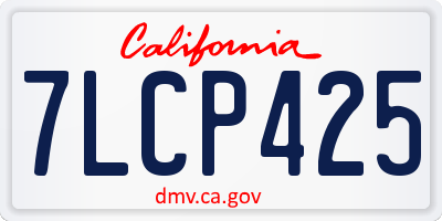 CA license plate 7LCP425