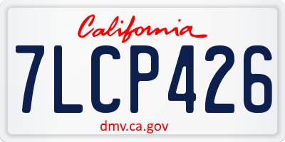 CA license plate 7LCP426