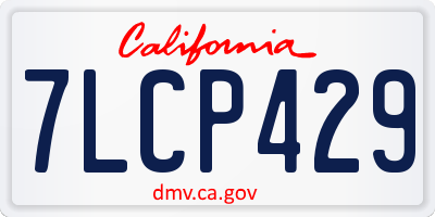 CA license plate 7LCP429