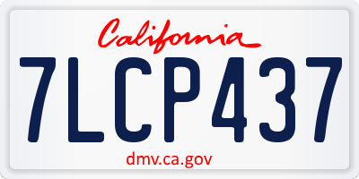 CA license plate 7LCP437