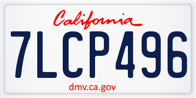 CA license plate 7LCP496