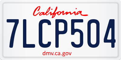 CA license plate 7LCP504