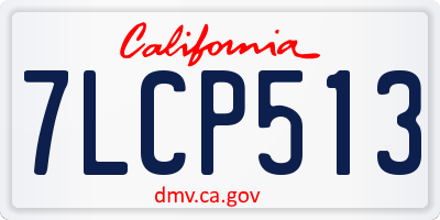 CA license plate 7LCP513