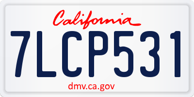 CA license plate 7LCP531