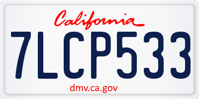 CA license plate 7LCP533