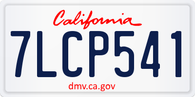 CA license plate 7LCP541