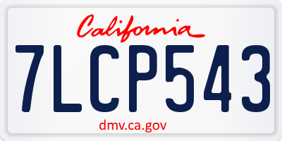 CA license plate 7LCP543