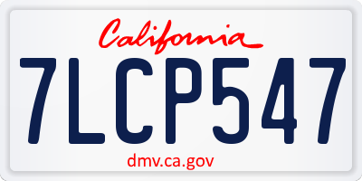 CA license plate 7LCP547
