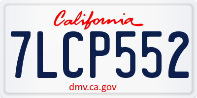 CA license plate 7LCP552