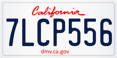CA license plate 7LCP556