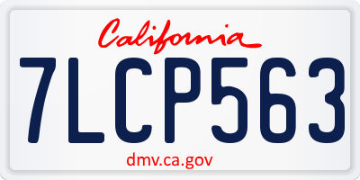 CA license plate 7LCP563
