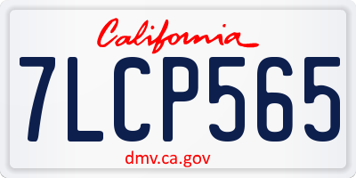CA license plate 7LCP565