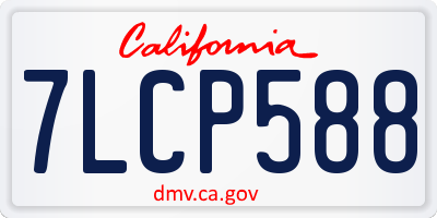 CA license plate 7LCP588