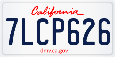 CA license plate 7LCP626