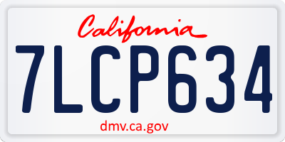 CA license plate 7LCP634