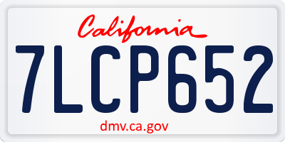 CA license plate 7LCP652