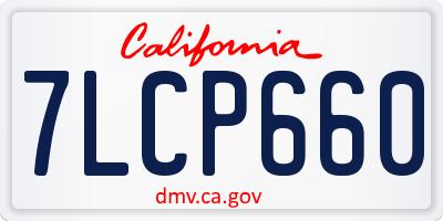 CA license plate 7LCP660