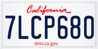 CA license plate 7LCP680