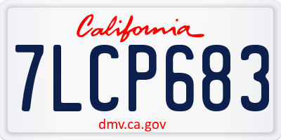 CA license plate 7LCP683