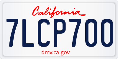 CA license plate 7LCP700