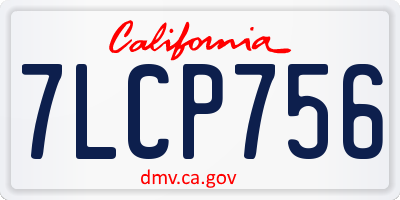 CA license plate 7LCP756