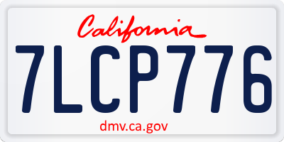 CA license plate 7LCP776
