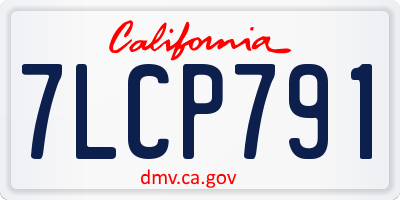 CA license plate 7LCP791