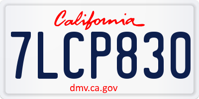 CA license plate 7LCP830