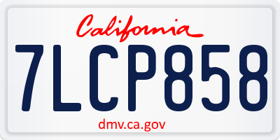 CA license plate 7LCP858