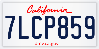 CA license plate 7LCP859